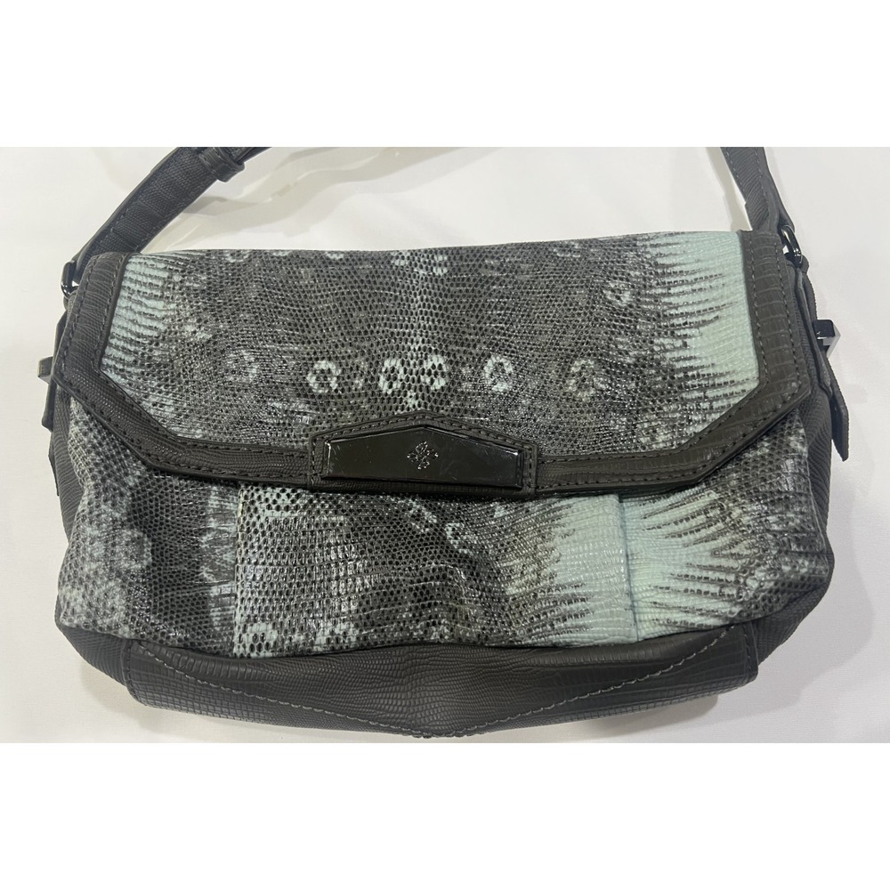 Simply Vera Faux Snakeskin Crossbody Bag‎ Gray Adjustable